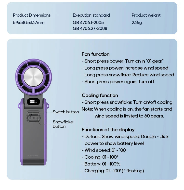 2025 TurboCool Fan - Portable Handheld Cooling Fan [FOLDABLE].