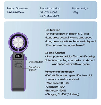 2025 TurboCool Fan - Portable Handheld Cooling Fan [FOLDABLE].